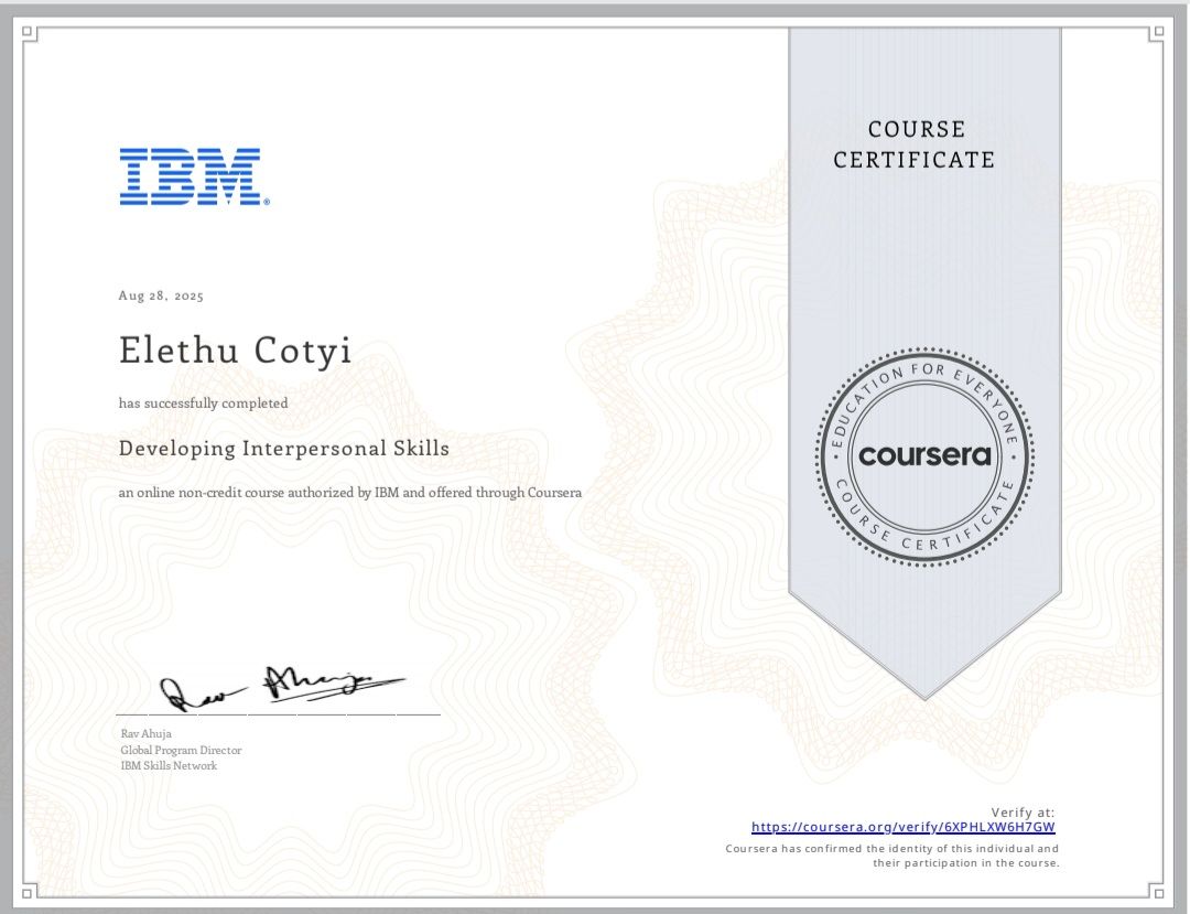 Interpersonal Skills Certificate